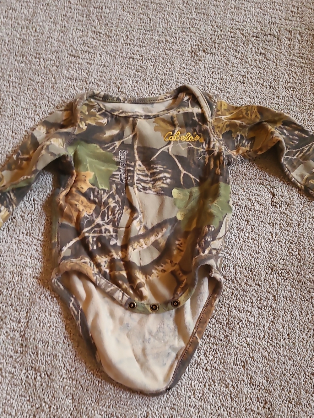 Cabela's Green/Brown Camo Long-Sleeve Infant Bodysuit